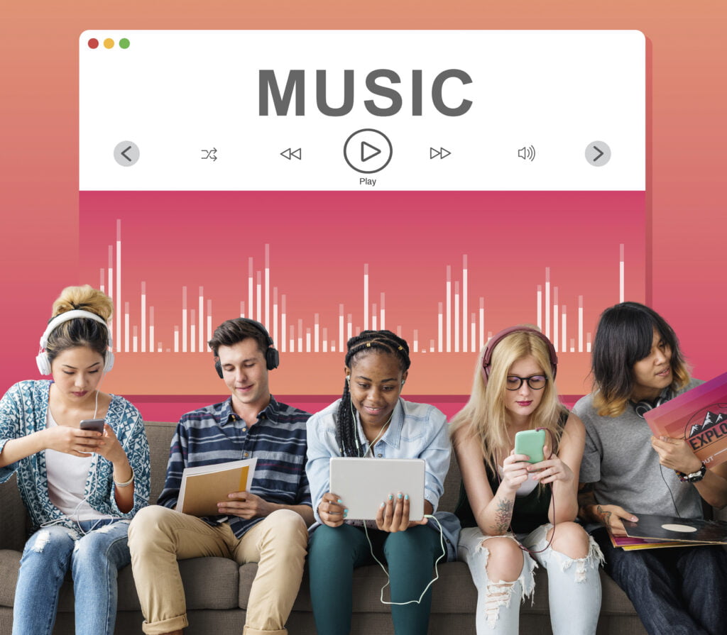 Music Video Player Multimedia Concept streaming